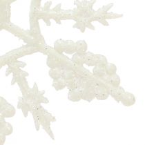 Artículo Decoración de copos de nieve cristales de hielo con purpurina blanca 10cm 12 piezas