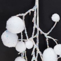 Artículo Ramas decorativas de copos de nieve para colgar con purpurina de 30 cm, 2 unidades