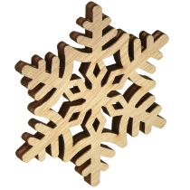 Artículo Copos de nieve de madera decorativos blancos naturales de 3/5/7 cm, surtidos, 36 unidades