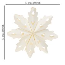 Artículo Decoraciones de papel con forma de copos de nieve para colgar, blancas, 10 cm, 4 unidades
