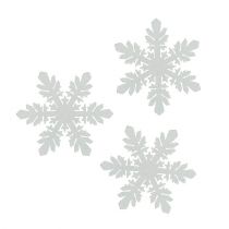 Copos de nieve de madera blancos Ø3.7cm 48pcs