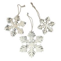 Artículo Tipo de copos de nieve de madera blanco-gris. 7-12 cm 6 piezas