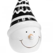 Artículo Muñeco de nieve figura deco cerámica negro blanco 12.5cm 3pcs