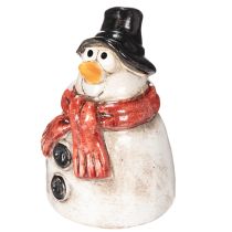 Artículo Figura de muñeco de nieve con bufanda roja, decoración navideña, 10 cm.