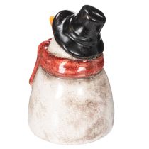 Artículo Figura de muñeco de nieve con bufanda roja, decoración navideña, 10 cm.