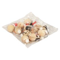 Artículo Muñeco de Nieve Decoración de Madera Percha Navidad Natural 5cm 12uds