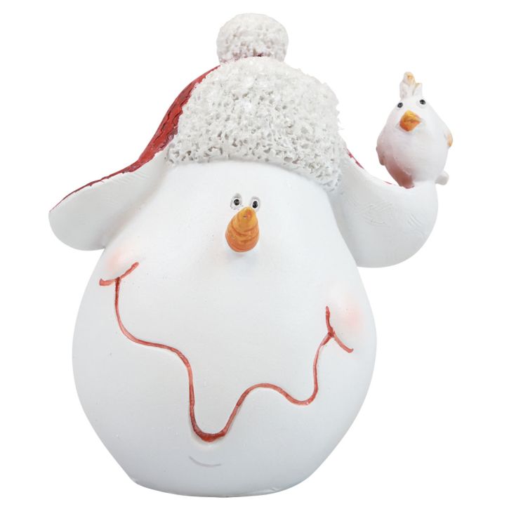 Artículo Decoración de mesa decoración navideña muñeco de nieve con sombrero H13cm 2 piezas