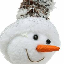 Artículo Cabeza de muñeco de nieve Decoración para colgar 9cm x 6cm 6pzs