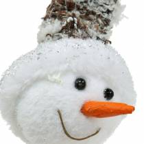 Cabeza de muñeco de nieve Decoración para colgar 9cm x 6cm 6pzs