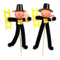 Artículo Tapones de flores para deshollinador, decoración de Nochevieja L17cm H11cm 24 piezas