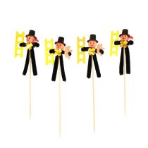 Artículo Tapones de flores para deshollinador, decoración de Nochevieja L17cm H8cm 36 piezas