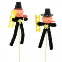 Deshollinador chenilla en el palo Decoración de Nochevieja 13cm 18pcs