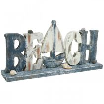 Display lettering Beach, decoración marítima madera L36cm H18cm