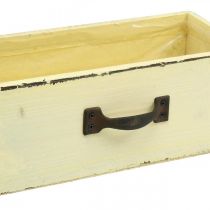 Cajón de madera para plantar Yellow Shabby Chic 25×13×8cm
