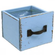Artículo Macetero cajón de madera azul claro shabby 12,5×12,5×10cm