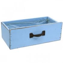 Cajón para plantas madera caja de plantas shabby chic azul claro 25×13×8cm