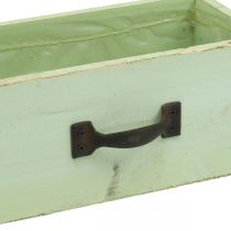 Cajón para plantas madera verde claro caja para plantas vintage 25×13×8cm