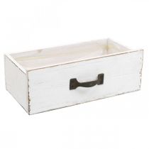 Cajón decorativo caja de plantas blanca madera vintage look 25×13×8cm