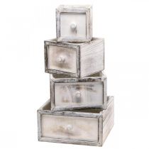 Artículo Macetero cajon de madera look antiguo crema 24/20/16/12cm juego de 4