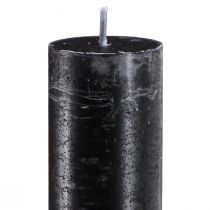 Artículo Velas negras velas de palo de color liso 34x300mm 4 piezas