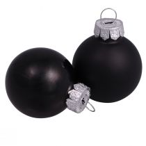Artículo Bolas navideñas negras cristal mini mate brillo Ø3cm 22uds