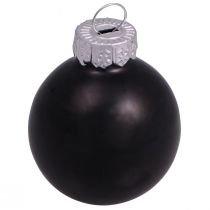 Artículo Bolas navideñas negras cristal mini mate brillo Ø3cm 22uds
