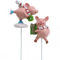 Tapón de flor de cerdo de la suerte de Navidad deco pig 4pcs