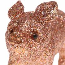 Cerdos deco Rosa con brillo 10cm 8pcs