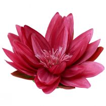 Artículo Nenúfar flotante artificial para mesa, decoración fucsia, Ø15cm, 2 unidades