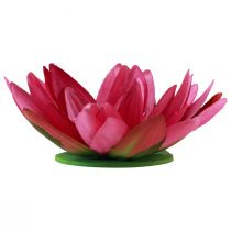 Artículo Nenúfar flotante artificial para mesa, decoración fucsia, Ø15cm, 2 unidades