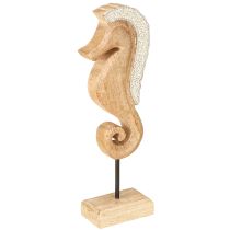 Artículo Decoración caballito de mar con perlas, decoración de mesa marítima, madera, 28 cm