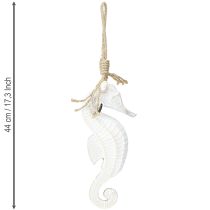 Artículo Decoración Caballito de Mar para Colgar Lacado Blanco 27cm