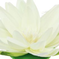 Artículo Nenúfar artificial flotante para mesa, color crema y blanco, diámetro 15 cm, 2 unidades