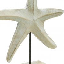 Estrella de mar de madera, escultura decorativa marítima, decoración del mar en colores naturales, blanco Al 28 cm