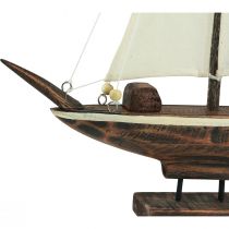 Artículo Velero decoración barco madera pino marrón 22,5×4×29cm