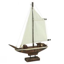 Artículo Velero decoración barco madera pino marrón 22,5×4×29cm