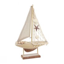 Artículo Decoración velero velero madera marrón 17,5×4×27,5cm