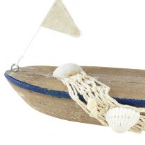 Artículo Barco decorativo velero de madera vintage con conchas Al. 22 cm 2 piezas