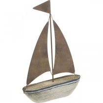 Deco velero madera óxido decoración marítima 16×25cm