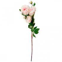 Artículo Flor de seda peonía artificial rosa claro, blanco 135cm