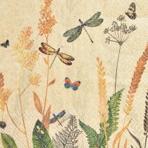Artículo Servilletas prado de verano libélulas flores 33x33cm 20ud