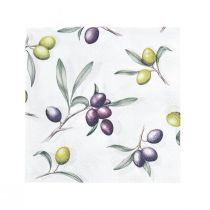 Artículo Servilletas decoración de mesa verano verde oliva violeta 25x25cm 20 piezas