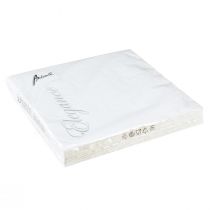 Artículo Servilletas blancas para decoración de mesa con estampado en relieve, 33 x 33 cm, 15 unidades