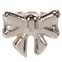 Artículo Anillo para servilletas con lazo, metal, plata brillante, 5 cm, 4 unidades