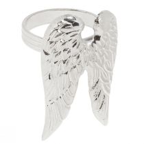 Artículo Servilleteros alas de ángel decoración de mesa plata 6,5cm Ø4cm 4 piezas