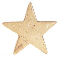 Artículo Servilleteros estrella dorado aspecto antiguo metal 6,5cm Ø4cm 4 piezas