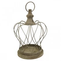 Shabby Chic Deco Crown Corona rústica de metal para colgar Al. 27 cm