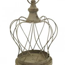 Shabby Chic Deco Crown Corona rústica de metal para colgar Al. 27 cm