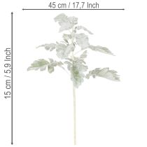 Artículo Rama artificial de Senecio, hoja plateada, elaborada con gran detalle, 45 cm, 3 piezas.