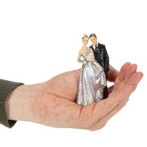 Artículo Pareja de aniversario de bodas de plata 10 cm